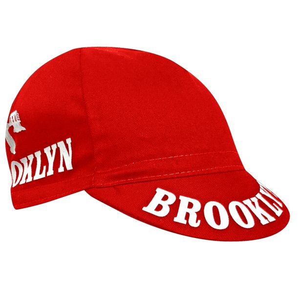 Brooklyn Cycling Cap – New York City Design (Red) | Made in Italy Brooklyn City Cycling Cap Red Front Brooklyn Cycling Cap – New York City Design (Red) | Made in Italy