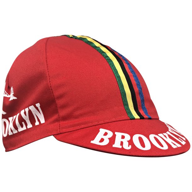 Brooklyn Cycling Cap – World Champion (Red) | Made in Italy Brooklyn Cycling Cap World Champion Red front Brooklyn Cycling Cap – World Champion (Red) | Made in Italy