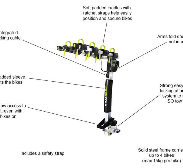 Buzzrack Buffalo Towball Tilt Mount - 4 Bike Carrier Buzzrack Buffalo Towball Tilt Mount - 4 Bike Carrier