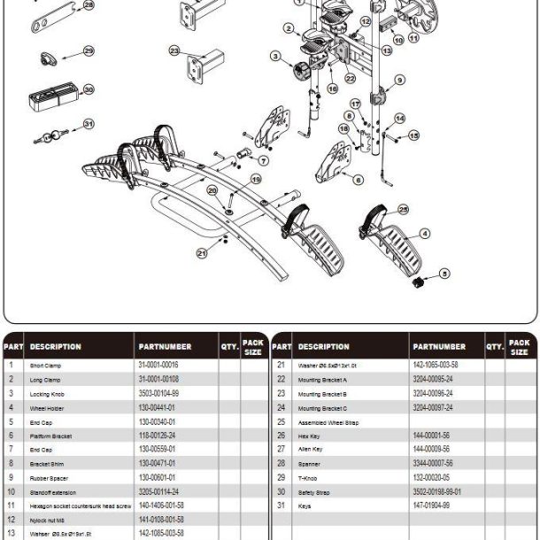 Buzzrack Pilot 4x4 Over Spare Tyre Bike Platform Mount - 2 Bike Carrier Buzzrack Pilot 4x4 Spare Tyre Mount - 2 Bike Carrier