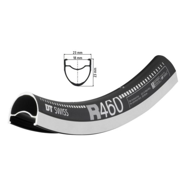 DT Swiss 700C R460 18mm Road Rim Black 32H View