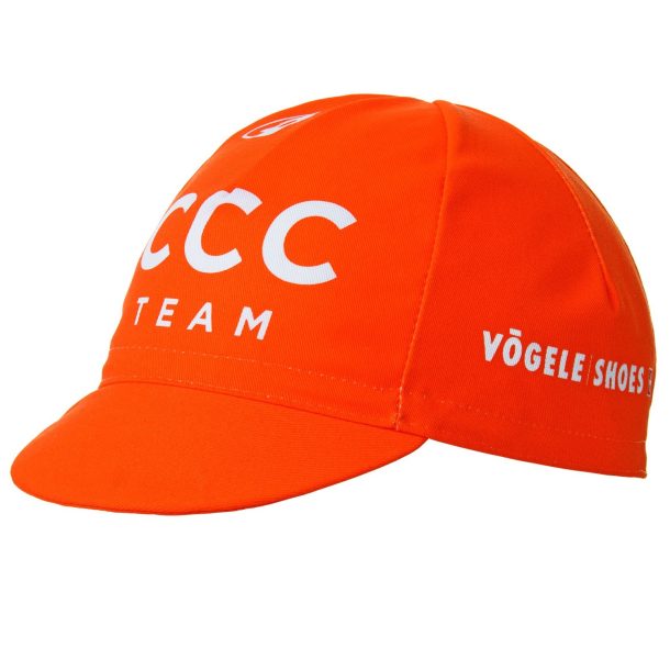 Exteondo CCC Pro Team Cycling Cap | Made in Italy Exteondo CCC Team Cycling Cap Orange side1 Exteondo CCC Pro Team Cycling Cap | Made in Italy