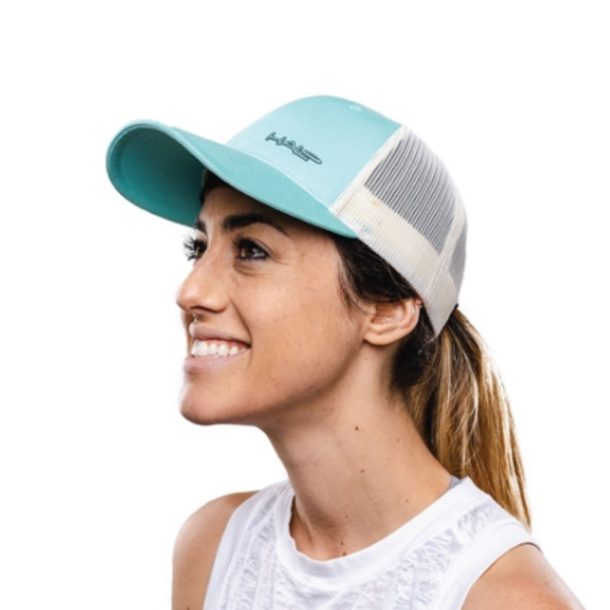 Halo Hinge Classic SweatSeal Trucker Cap Halo Hinge SweatSeal Trucker Cap Aruba Blue/Sand Front