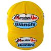 Santini Mercatone Uno Bianchi Cycling Cap – Marco Pantani | Made in Italy Mercatone Uno Bianchi Marco Pantani Cycling Cap Yellow 4 Santini Mercatone Uno Bianchi Cycling Cap – Marco Pantani | Made in Italy