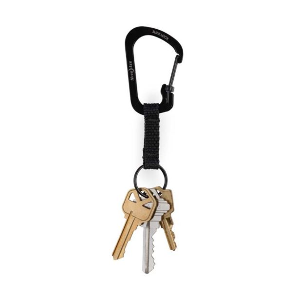 Nite Ize SlideLock Key Ring - #3, Stainless, Black Nite Ize SlideLock Key Ring 3 Stainless Black with Keys Nite Ize SlideLock Key Ring - #3, Stainless, Black