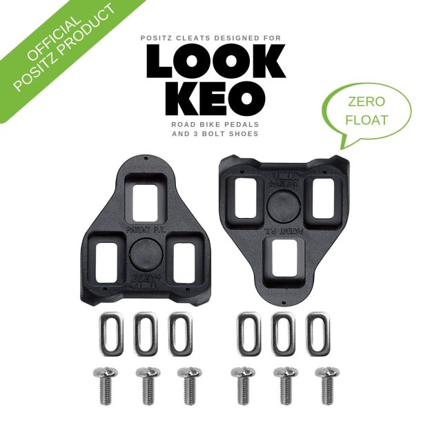 Positz ARC Look KEO Road Bike Cleats – 7deg Float, Black
