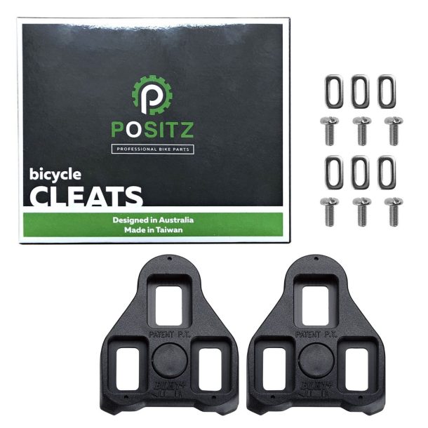 Positz Road Bike Cleats for Look Keo Pedals – Black, Zero Float