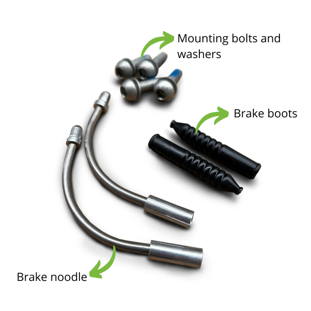 Positz Bike Alloy V-Brake Calipers Front and Rear Set Positz Alloy V-Brakes Front and Rear Set - Parts Explained