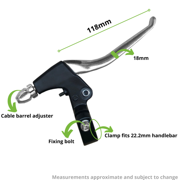 Positz Bike 4-Finger V-Brake Levers Pair (infographic)