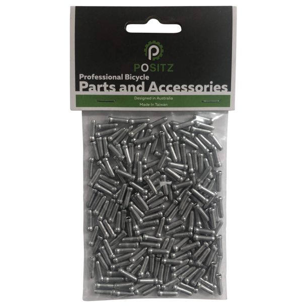 Positz Workshop Pack of 200 Universal Bicycle Crimp Caps for Inner Cable Ends