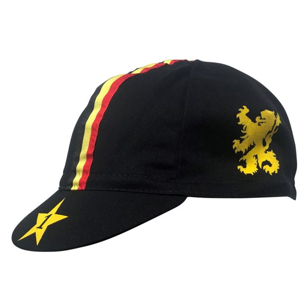 Primo Lion of Flanders Cycling Cap (Black) | Made in Italy Primo Cycling Cap – Lion of Flanders, Black