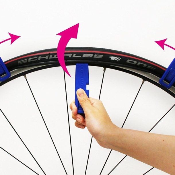 1x SCHWALBE TYRE LEVER BLUE Cycling Bike Bicycles Wide Strong 173271728870 2 Schwalbe Flat Slim Tyre Lever - Blue (Single)