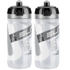 2x ELITE CORSA WATER BOTTLESBIDONS 550ml pair CLEAR SILVER 173005097933 Elite Corsa Water Bottles – Clear/Silver, 550ml (2 Pack)