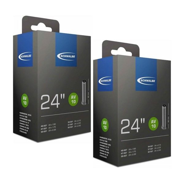 Schwalbe AV10 Inner Tubes – 24 x 1.50-2.40, Schrader 40mm Valve (2 Pack)