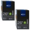 2x Schwalbe AV13 MTB Inner Tubes 26in x 150 240 Schrader Car Valve 183085024148 Schwalbe AV13 Inner Tubes – 26 x 1.50-2.40, Schrader 40mm Valve (2 Pack)
