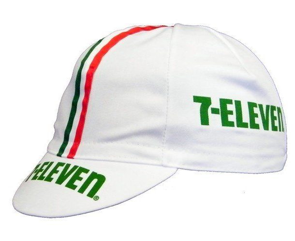 7-Eleven Cycling Cap (White) – Made in Italy 7 Eleven Retro Team Cycling Cotton Cap Hat Peak 172391946672 7-Eleven Cycling Cap (White) – Made in Italy