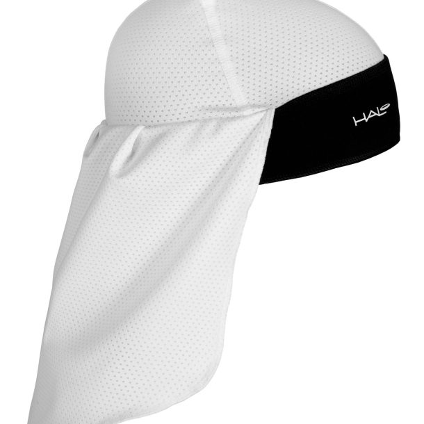 Halo Headbands Solar Trail Skull Cap with SweatSeal and Neck Sun Protection – White